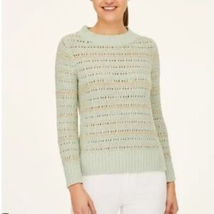 LOFT Light Green Women's Crew Neck Sweater
